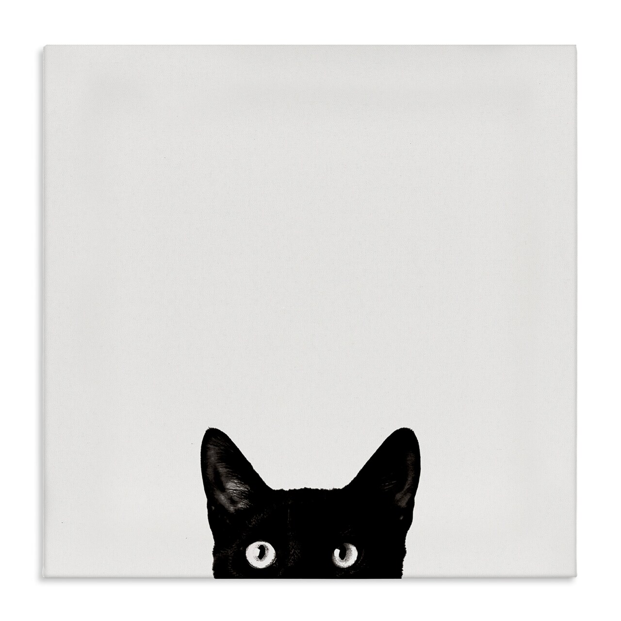 Stupell Industries Black Cat Peeking From Below Canvas Wall Art